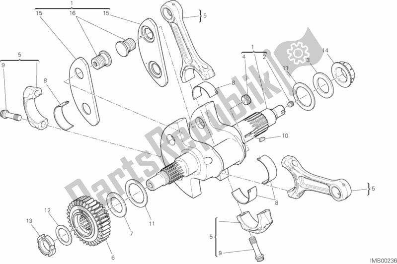 All parts for the Connecting Rods of the Ducati Diavel Xdiavel Brasil 1260 2017